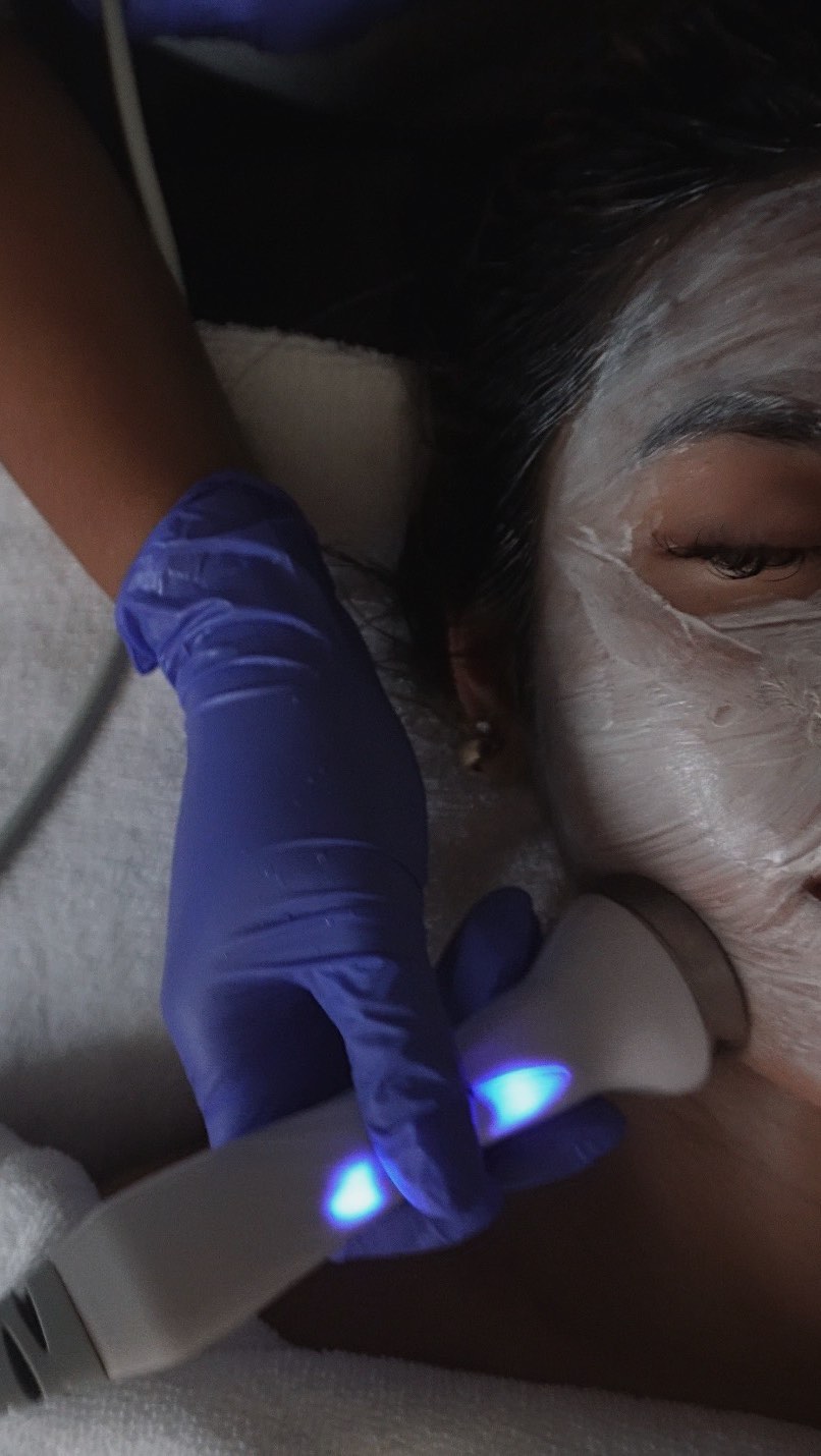 LED facial treatment