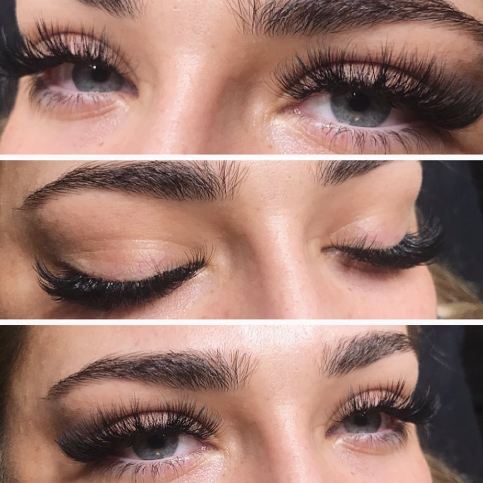 Lash artistry showcase — triple panel