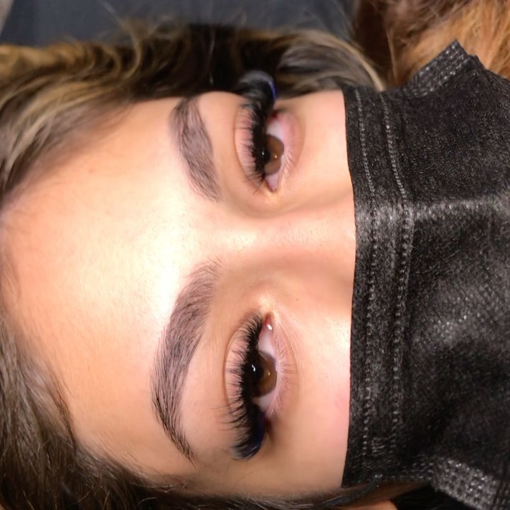 Classic lash extensions close-up